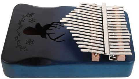 Kalimba 17 Tasten Holz Metall Daumenklavier für Erwachsene | Leichtes Instrument mit Sanftem Klang, Blaues Farbverlauf Finish, für Noten und Zuhause