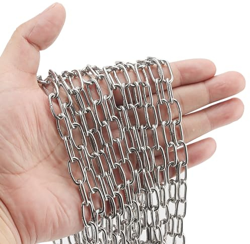 TAICHEUT 2 Pack 6M Stainless Steel Chain, 2mm Heavy Duty Metal Link Chain for Decorative, Fence, Camping, Hanging, and Towing, Total 39ft