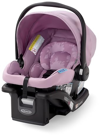 Graco SnugRide Lite LX Infant Car Seat, Lightweight Rear-Facing Seat for Babies 4–30 lb, 4-Position Adjustable Base, Latch Installation & ProtectPlus Engineered, Lilac Mod