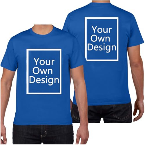 Custom Tshirt for Men/Women Personalised T Shirt Printed Vintage T-Shirt with Photo Text Front & Back Print Your Own T-Shirts Customised Tee Shirt for Mothers Day, Birthdays and Bachelor Parties