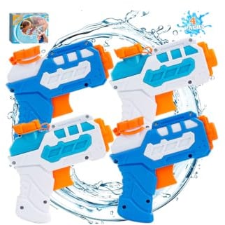 4 Pack Wasserpistole für Kinder, kleine Mini-Wasserpistolen Super | Wasserblaster Wasserspritzpistole, Draußen-Wasserspielzeug Sommer Schwimmbad Strand für Jungen/Mädchen