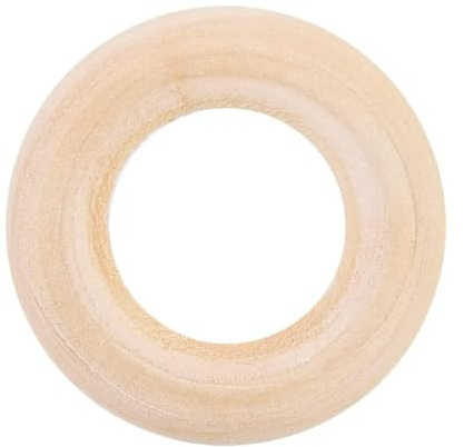 Saluaqui 100 Stück 25 Mm Beißringe aus Holz für DIY-Bastelprojekte, Sicheres Weiches Holzspielzeug in Kreisform für Sensorische Spiel- und Entwicklungsaktivitäten