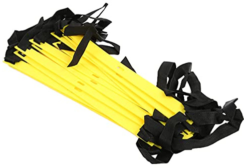 Wangcmcol Fixed Agility Ladder Football Speed Rope Ladder for Football Exercise Sports Training 6M 12Rung (Yellow)