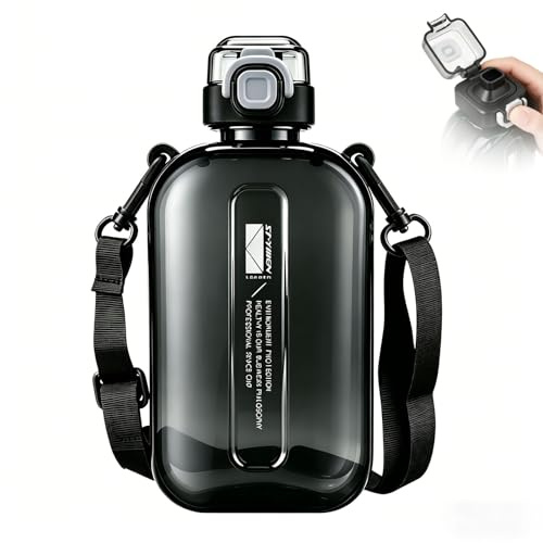 Trendecor 750ml Trinkflasche Auslaufsicher, Flache Trinkflasche mit Verstellbarem Schultergurt BPA frei 21.5x10.5cm Sportflasche für Sport Reisen Camping Reisen Outdoor