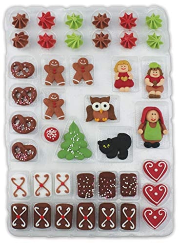Günthart 41 Hexenhaus Figuren für ein Hexenhaus Lebkuchen Haus, DIY Set aus 41 Teile Zuckerfiguren, für das Hänsel und Gretel Märchen, Lebkuchenhaus, Knusperhaus Figuren, ROT, 1er Set (56 gr)