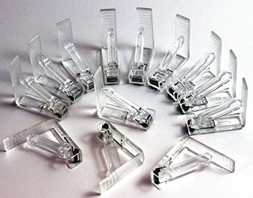 K&B Vertrieb Tischtuchklammern 12 Stück Kunststoff transparent Tischklammer Tischdeckenklammer 372