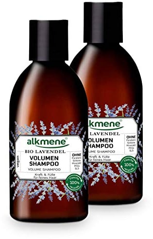 alkmene Volumen Shampoo mit Bio Lavendel - Haarshampoo für feines & plattes Haar - veganes Shampoo ohne Silikon, Parabene, Mineralöl, SLS & SLES - Haarpflege im 2er Vorteilspack (2x 250 ml)