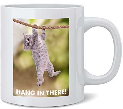 Kaffeetasse, Motiv: Foundry Hang in There Cat 312 ml
