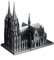 Microworld Metall-Jigsaw-Puzzle Kölner Dom, Edelstahl, 500 Teile, 1 Set, 5 Stück, Alter 14-99 Jahre, Klassisch, Rätsel