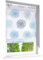 Raffrollo mit Kreis-Motiven Druck Design Rollos Voile Transparent Vorhang (BxH 80x140cm, Blau mit U-Haken)