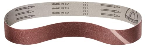 Klingspor Schleifband LS307X – 50 x 1020 mm – Körnung P60 – 10 Stück – für Holz & Metall – reißfeste halbflexible Gewebeunterlage – Profi-Schleifbänder für Bandschleifer
