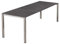 OUTLIV. Ausziehtisch Edelstahl, Witterungsbeständiger, Kratzfester Gartentisch mit Glaskeramikplatte für Terrasse & Balkon, 140/210x70cm, Dunkelgrau