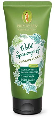 PRIMAVERA Waldspaziergang Duschbalsam 200 ml - Duft von Zeder, Zypresse und Wacholderbeere - Naturkosmetik - pflegend, rückfettend - vegan