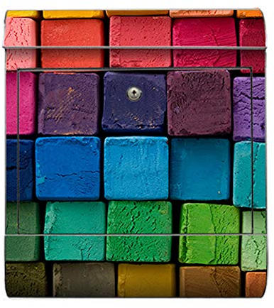 motivX-Ideenwerkstatt Briefkasten Kombi Wandbriefkasten mit Motiv bunte Kreide
