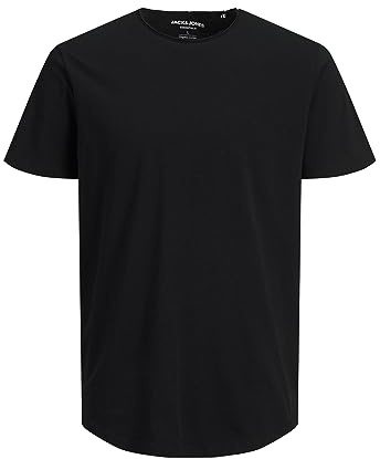 JACK&JONES Basic T-Shirt Rundhals Kurzarm Jersey Baumwolle Shirt Regular Fit JJEBASHER, Schwarz (Black/Reg),XL