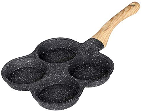 Antihaft-geteilter Grill, 4-teilige Eierbratpfanne Bratpfanne/Pfanne, Frühstückspfanne, Mahlzeitpfanne Pfannkuchen-Omelettpfannen, Geteilte Aluminium-Bratpfanne