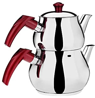 DESTALYA Ensemble Théière Turque (Mini Rouge)