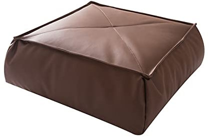 ZZZYZ Quadrat Leder Bodenkissen Große Komfürt Sitzkissen Epp-partikel Vier Jahreszeiten Meditationskissen Für Indoor Wohnzimmer Balkon Dekoration-Braun 45x45x15cm(18x18x6inch)