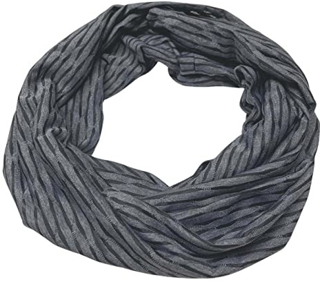 Landhuis Handmade – Damen Loop Schal anthrazit schwarz – federleicht aus Jacquard Jersey – nachhaltig & elegant
