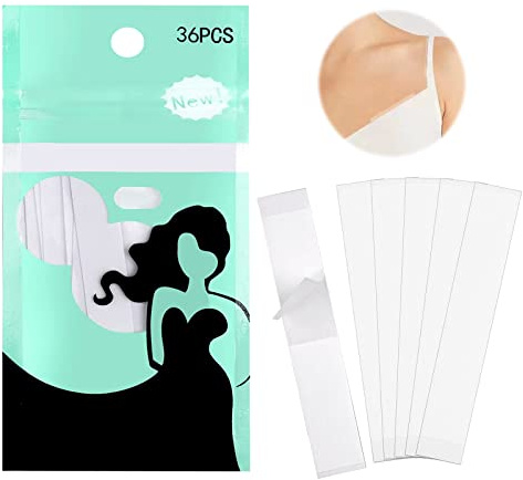 Luokeily 72pcs Double Sided Body Tape Clothing Tape Body Tape for Clothes Self Adhesive Clothes Flash Tape Dispenser for Dress Secret Bra Tape Fashion Tape Double Sided Strong for Clothing 12mm*85mm