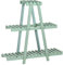 Outsunny Soporte de Madera para Plantas Estantería para Flores de 3 Niveles Estantería Decorativa para Interiores Exteriores Terraza Jardín Balcón 76x26x76 cm Verde