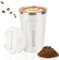 shallyong 380ml Kaffeebecher To Go Edelstahl, Auslaufsicherer Kaffeebecher To Go Thermo, Kaffeebecher mit Deckel für Reisen, Campin