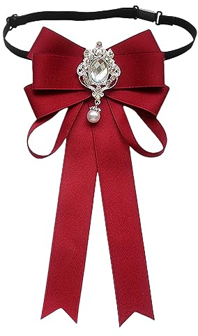 SUNTRADE Frauen Bowknot Strass Band Schleife Brosche Vorgebunden Hals Krawatte Party Hochzeit Weihnachten Geschenke Zeremonie