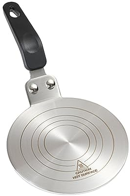 MEMOFYND Adattatore per Piano Cottura a Induzione Con Anello di Raffreddamento e Manico Rimovibile in Acciaio Inox
