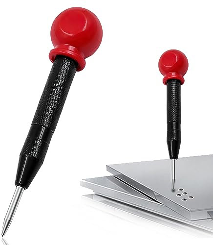 MSKS Professional Tools Centre Punch, Positioning Punch Set, Spring Loaded Center Punch, Automatic Center Punch, Heavy Duty Center Hole Punch for Metal, Glass and Wood