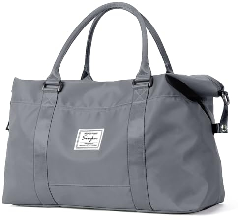 SZLX for Ryanair Airlines Cabin Bag 40x20x25 Underseat Foldable Travel Duffel Bag Holdall Tote Carry on Hand Luggage Overnight for Women and Men 20L(Grey)