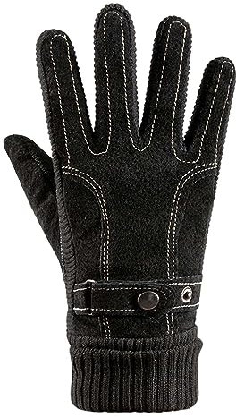 Fucouture Chauds d'hiver pour Hommes, antidérapants, rembourrés à Froid, à écran Tactile, de Sport d'équitation Ensemble Veste Et Pantalon De Ski Femme (Black, One Size)