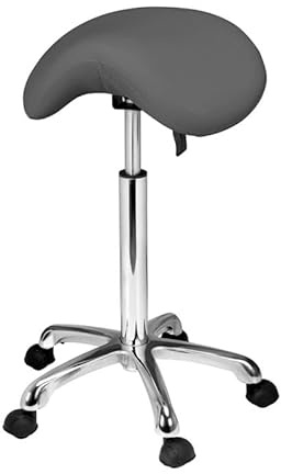 BEAUTEK Sattelhocker 1022 SF – Ergonomischer Arbeitsstuhl, höhenverstellbar, mit hochwertigen Rollen, robuste Konstruktion, fördert gesunde Haltung, ideal für Salons, Büros, Kliniken (Grau)