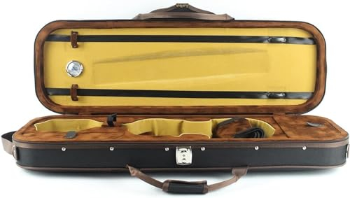 Yoeoefuo Geigenkoffer 1/4 1/2 3/4 4/4 Geige Koffer Lightweight Oxford Cloth Anti-Stress Oblong Violin Case Stabil Und Leicht Mit Hygrometer Geigenschutzkoffer (Size : 4/4)