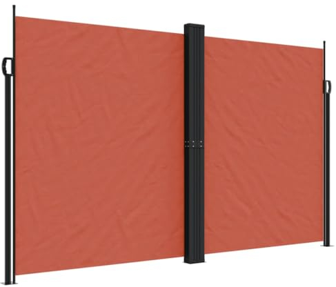 vidaXL Seitenmarkise, Sichtschutz Ausziehbar, Windschutz Sonnenschutz für Garten Balkon Terrasse, Seitenrollo Seitenwandmarkise, Terrakottarot 200x1000cm