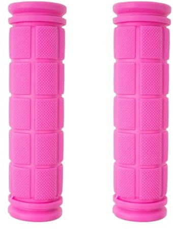 Buaak 1 Paar rutschfeste Fahrradgriffe, 120 MM Griffstück Mit Optimaler Gesamtlänge, Schubkarre Griffe, Gummi Grips Für Fahrräder, Roller, MTB Mountainbike Handgriffe, Pink