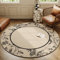 Nyescasa Runder Vintage Boho Teppich - Waschbar, Rutschfest, Bedruckt, Weich, Modern - Für Wohnzimmer, Schlafzimmer, Esszimmer, Küche - 80cm Rund - Khaki