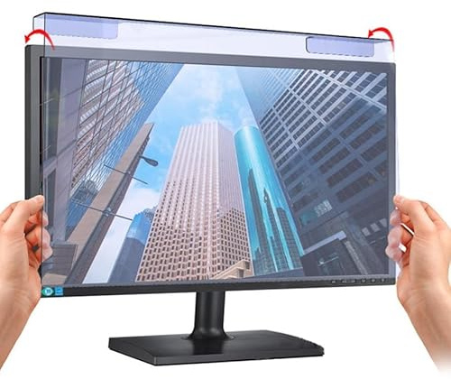 Luminexia Hängend Anti-Blaulichtfilter,Blockiert Übermäßig Schädliches Blaues Licht & UV Film für 12.5-27 Zoll Computer/Monitore,Blue Light Screen Filter,Anti Eye Strain,Abnehmbar Filter