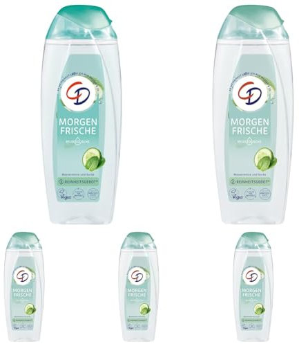 CD Dusche 'Morgenfrische', 250 ml, Duschgel mit Pflanzenextrakten, Pflegeprodukt mit belebendem Duft, Showergel für empfindliche Haut, ohne Mikroplastik, vegan (Packung mit 5)