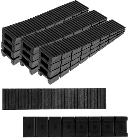 JJUNW 20 Stück Möbelkeile Kunststoff, Kunststoffkeile mit Integrierten Sollbruchstellen Keile Kunststoff Türstopper Unterlegkeile Möbel Ausgleichskeile für Stühle Tischstuhlfüße Schrank Tür(Schwarz)