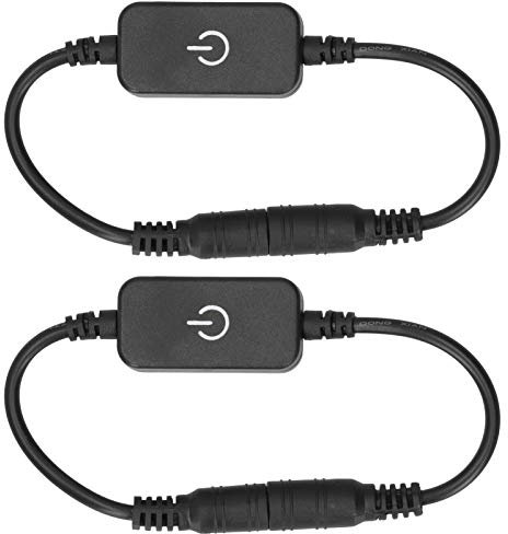 LED-Touch-Dimmer, 2 Lichtschalter mit 5,5-mm-Stecker und Buchse, Stromanschluss, Lichtschalter für den Innenbereich