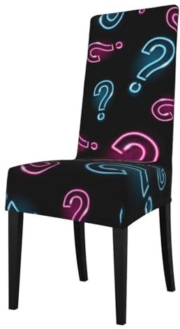 YXDVPALNE Neon Fragezeichen nahtlos,Stuhlhussen Sitzschutz Stretch Esszimmerstuhl Schonbezug Sitzbezug für Stühle