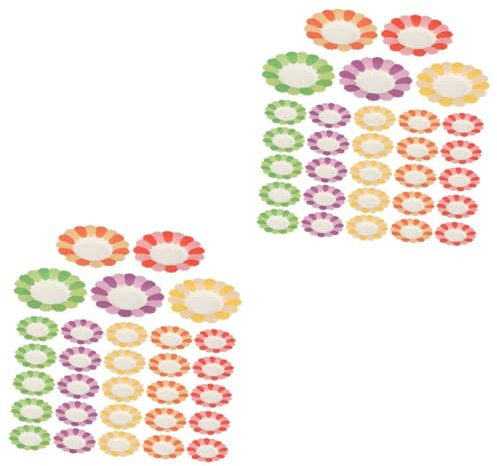 Amosfun 2 Set Piatti Di Carta A Forma Di Fiore Piatti Quadrati Per Feste E Posate Palloncini Luminosi Di Servizio Stoviglie Decorazioni Bomboniere Verdi 100 pezzi*2