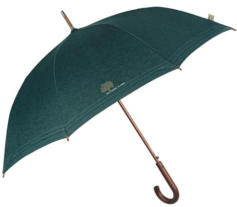 PERLETTI Green Regenschirm Groß Ökologisch Damen - Regen Stockschirm Automatik Eco Naturverbunden Umweltfreundlich Geschenk - Öko Damenschirm Recyceltem Material - Durchm 102 cm (XL Grün)