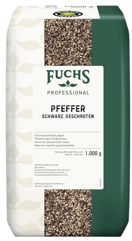 Fuchs Professional - pimienta negra molida | 1 kg en bolsa | Para consumidores a granel y gastronomía