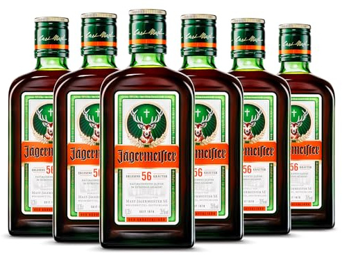 Jägermeister – 6 x 0,35l Premium Kräuterlikör 35% Vol. – 56 erlesene Kräuter – Kalt mazeriertes Elixier – Im Eichenfass gelagert – Das Original aus Wolfenbüttel | 56 erlesene Kräuter – Kalt mazeriertes Elixier – Im Eichenfass gelagert – Das Original aus Wolfenbüttel