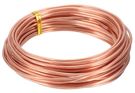 sourcing map 99,9 % massiver blanker Kupferdraht, weiches reines Kupfer, Basteldraht, 2 mm, für Handwerk, Schmuckherstellung, Elektrokultur, Gartenarbeit (9 m)