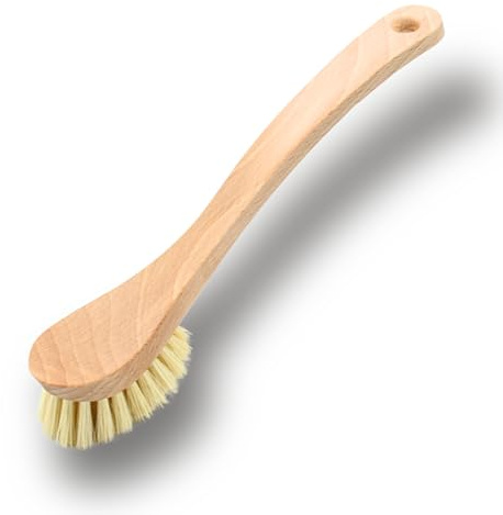 DOJA Barcelona Cepillo Fregar Platos Diseño Ergonómico - 2 Uds - Cepillo Fregadero Cocina con Mango de Madera, Eficiencia de Limpieza - Cepillo Limpieza para Lavar Ollas con Durabilidad y Comodidad