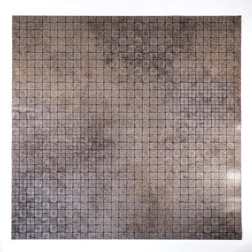 Trocken abwischbare Rollenspielmatte 50x50cm mit quadratischem Raster - Trocken abwischbare Kampfmatte kompatibel mit Rollenspiele, Dungeons and Dragons (D&D), Pathfinder - Kacheln