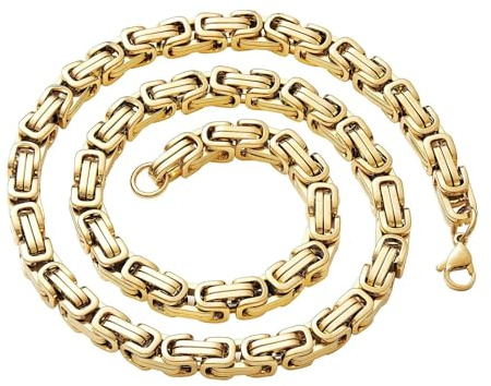 Daesar Herren Halskette 41-76CM Edelstahl, Königskette 4-8MM ohne Anhänger Kette Partnerkette Personalisiert Gold für Männer Jungen