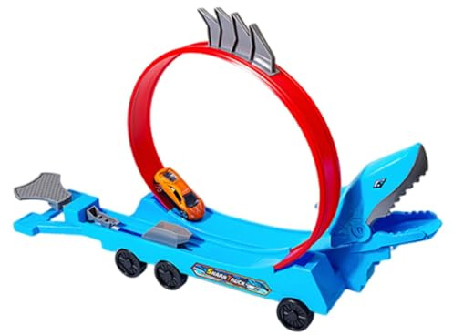 KiBcsLic 5 Stück Flexibles Rennspielzeug Flex Tracks Autorennbahn Verstellbare Strecke Transformierbarer Fahrzeugspielset Tragbare Bauweise DIY Lernspaß für Ju, Hai